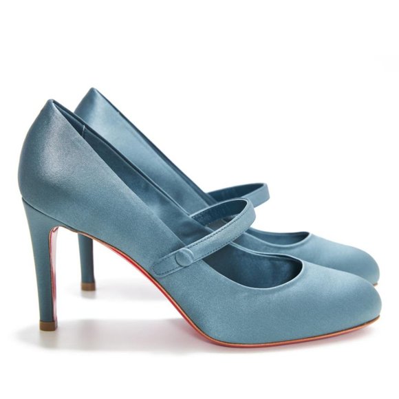 Christian Louboutin PUMPPIE WALLIS 85 Satin Mary Jane Heels Pumps Shoes - Picture 3 of 16